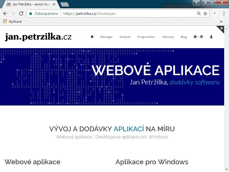 webová aplikace, reference, web petrzilka.cz